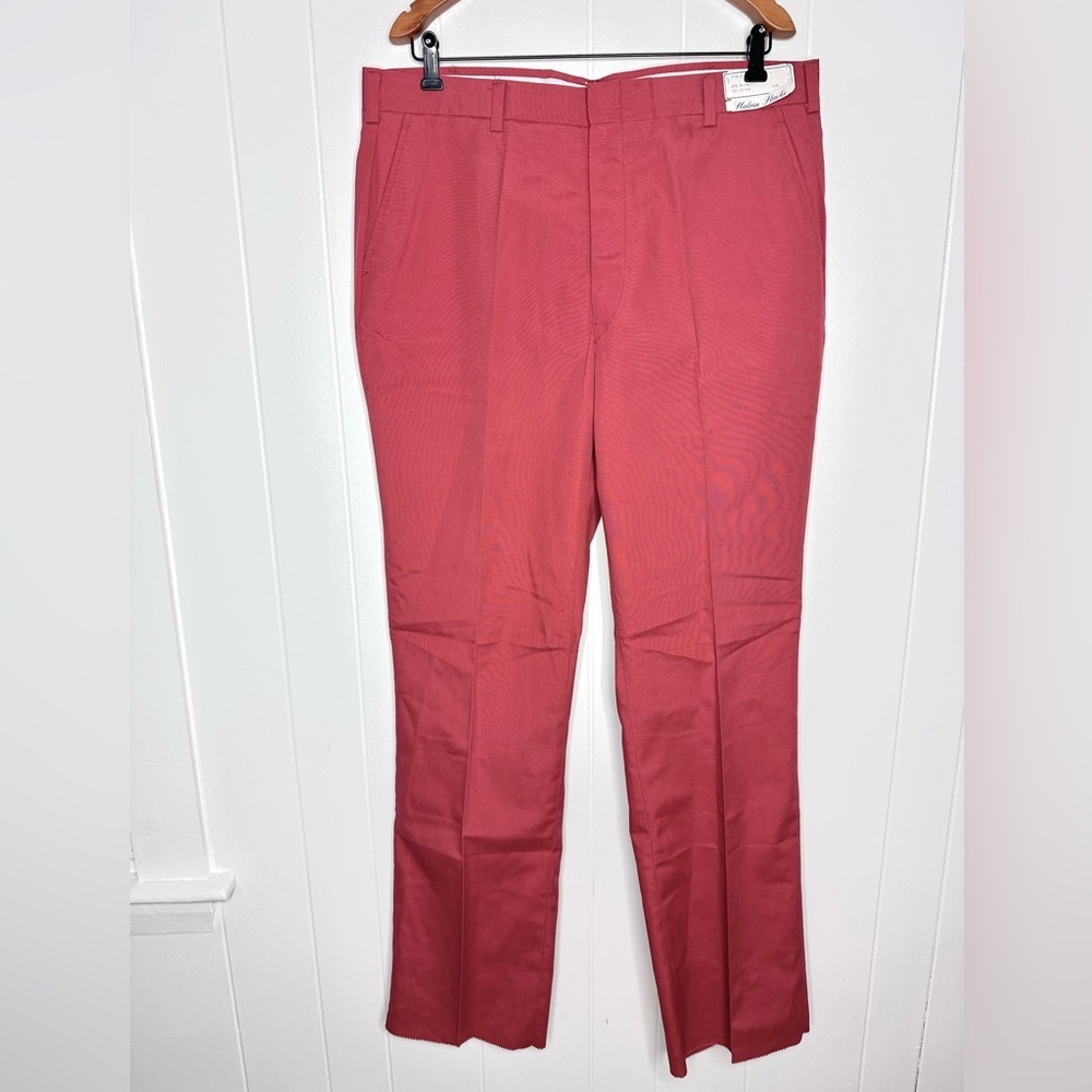 NEW Vintage Halrin Pants Un-hemmed - Solid Pink Retro Cotton Blend Slacks